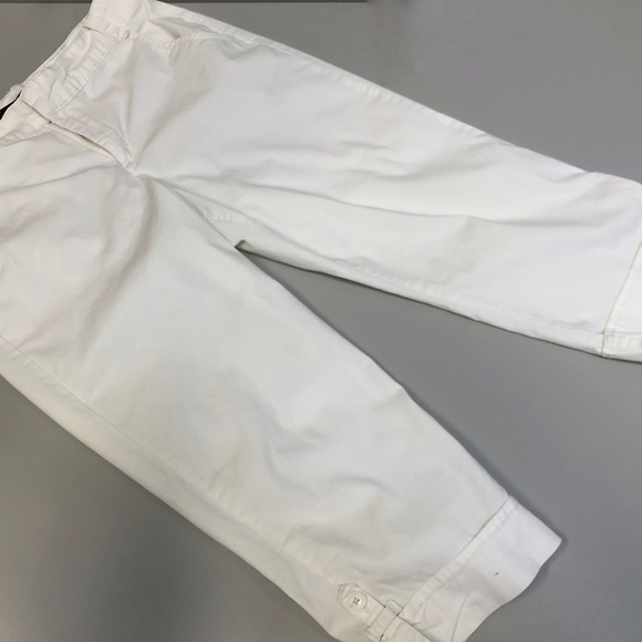 White Cotton Capri’s with Cuffs.  Sz 10 - Picture 2 of 11